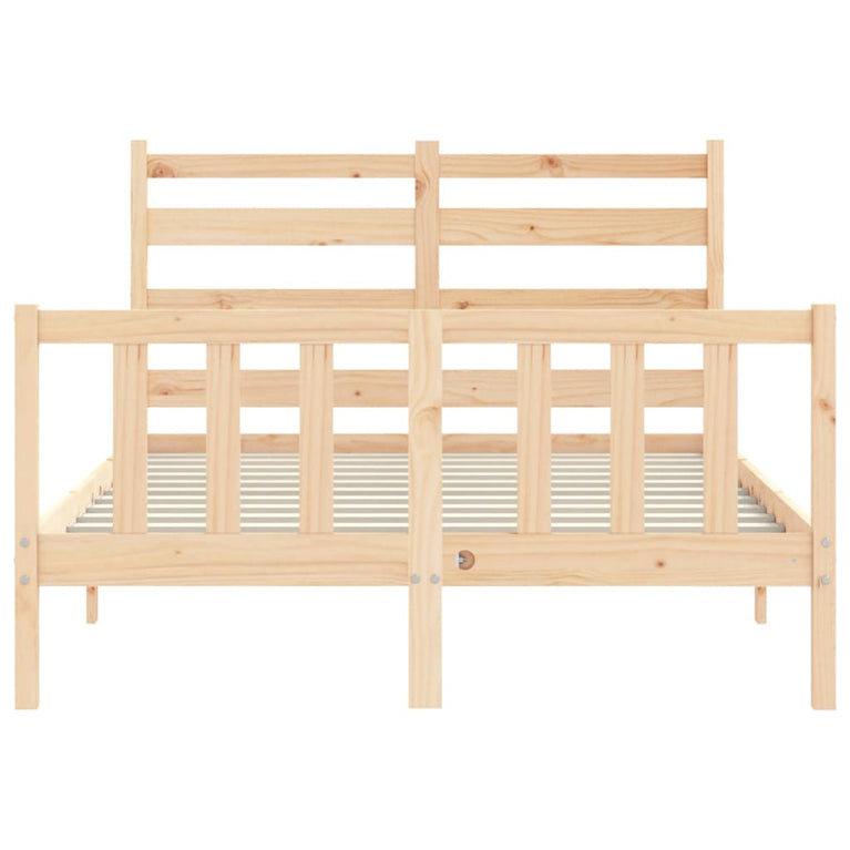 Bedframe met hoofdbord massief hout 140x200 cm