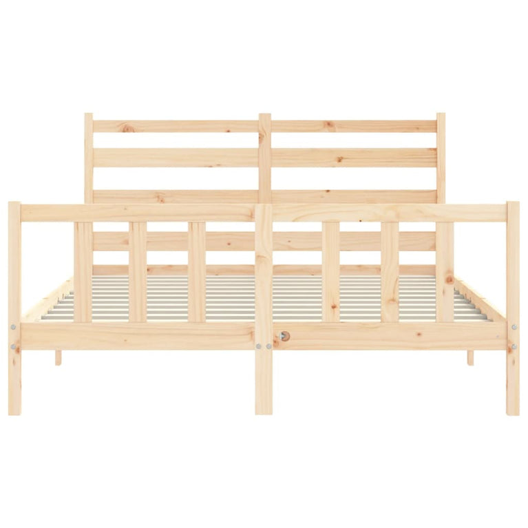 Bedframe met hoofdbord massief hout 160x200 cm