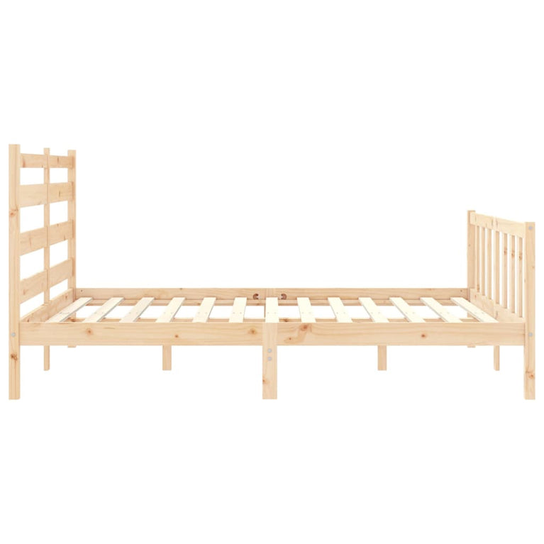 Bedframe met hoofdbord massief hout 160x200 cm