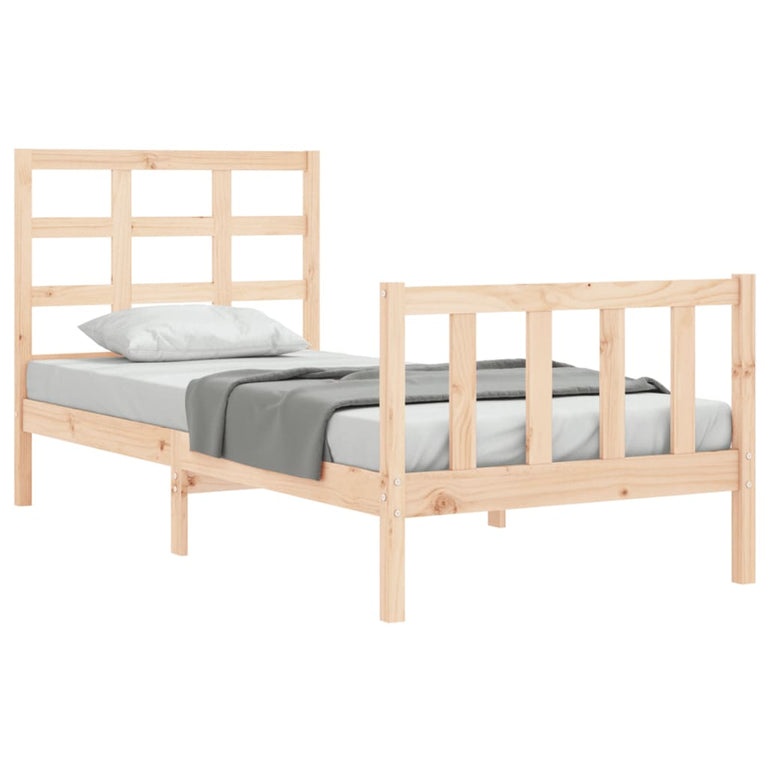 Bedframe met hoofdbord massief hout 2FT6 Small Single