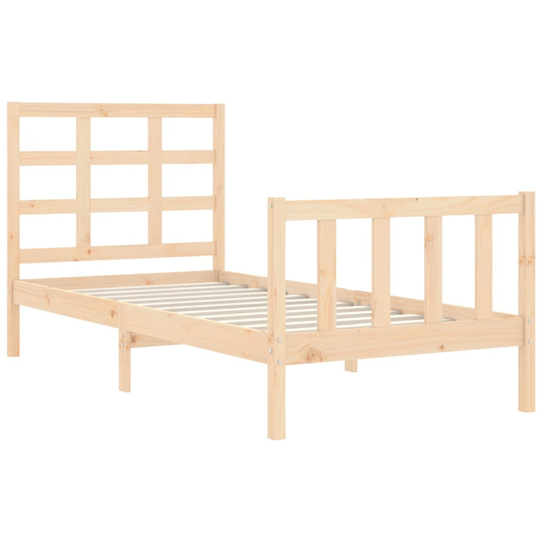 Bedframe met hoofdbord massief hout 2FT6 Small Single