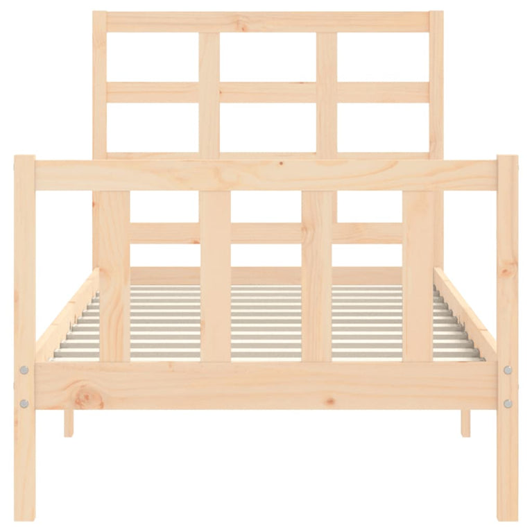 Bedframe met hoofdbord massief hout 2FT6 Small Single