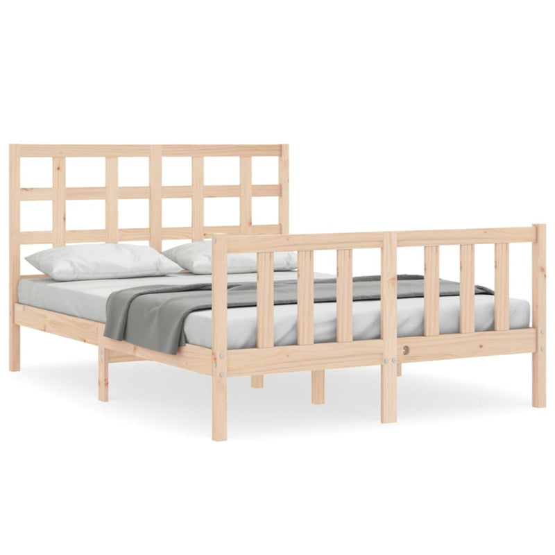 Bedframe met hoofdbord massief hout 4FT Small Double