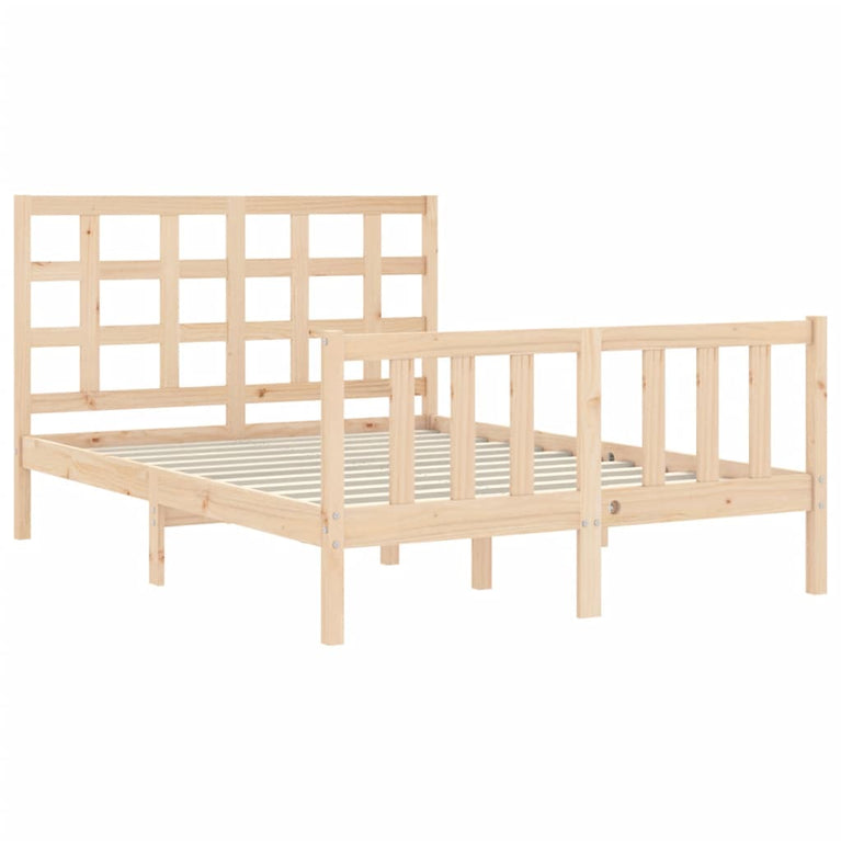 Bedframe met hoofdbord massief hout 4FT Small Double