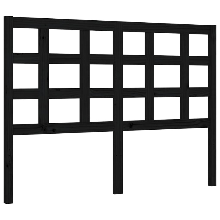 Bedframe met hoofdbord massief hout zwart 4FT Small Double