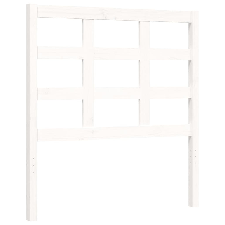 Bedframe met hoofdbord massief hout wit 100x200 cm