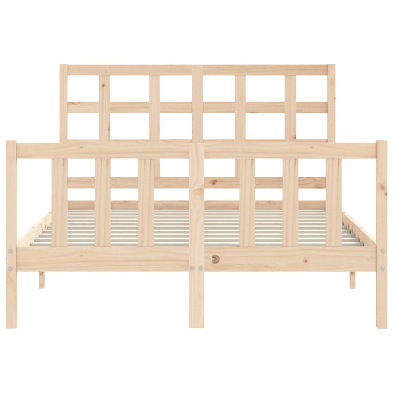 Bedframe met hoofdbord massief hout 140x200 cm