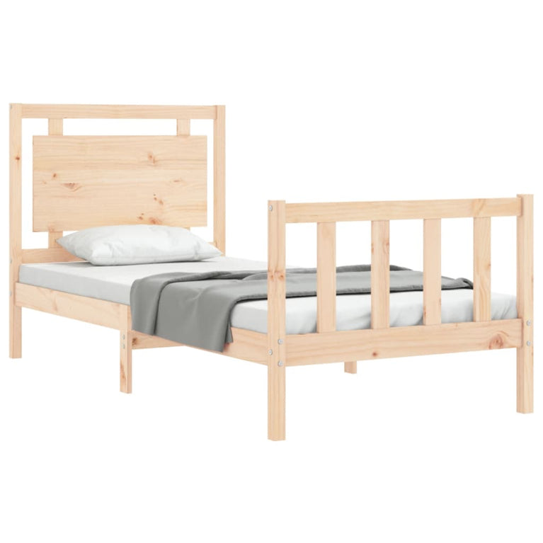 Bedframe met hoofdbord massief hout 2FT6 Small Single
