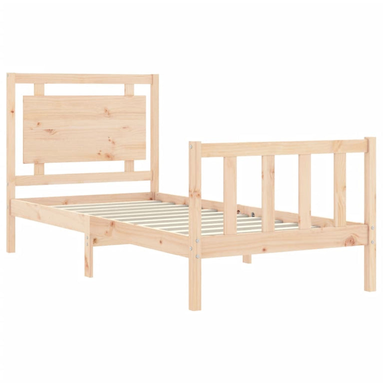 Bedframe met hoofdbord massief hout 2FT6 Small Single