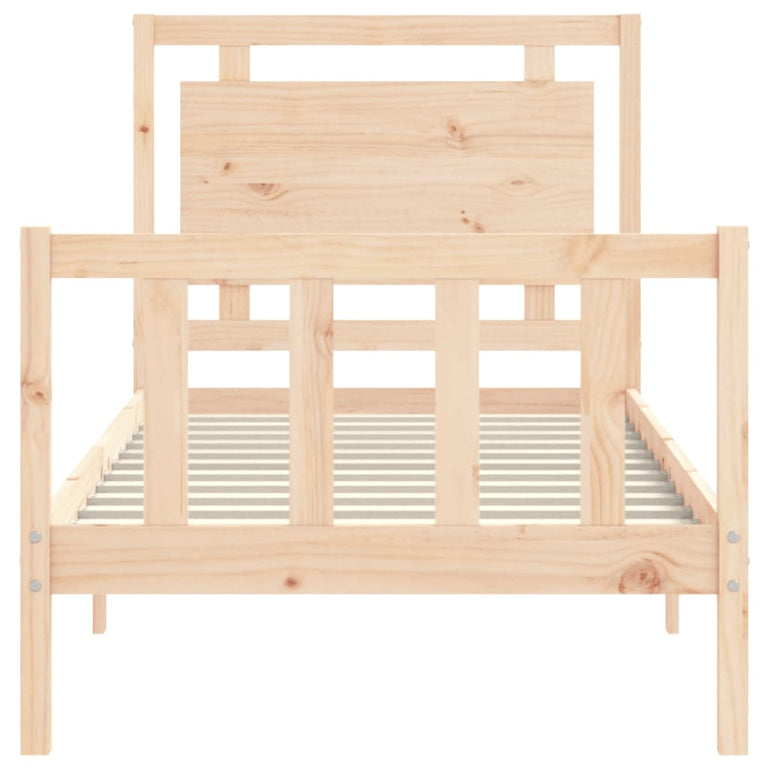Bedframe met hoofdbord massief hout 2FT6 Small Single
