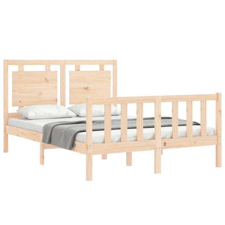 Bedframe met hoofdbord massief hout 4FT Small Double