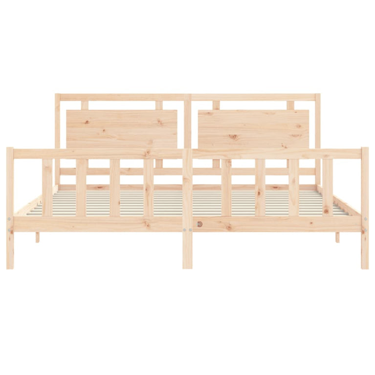 Bedframe met hoofdbord massief hout 180x200 cm