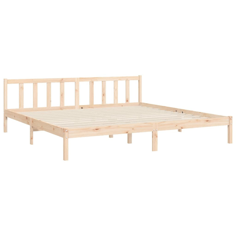 Bedframe met hoofdbord massief hout 180x200 cm
