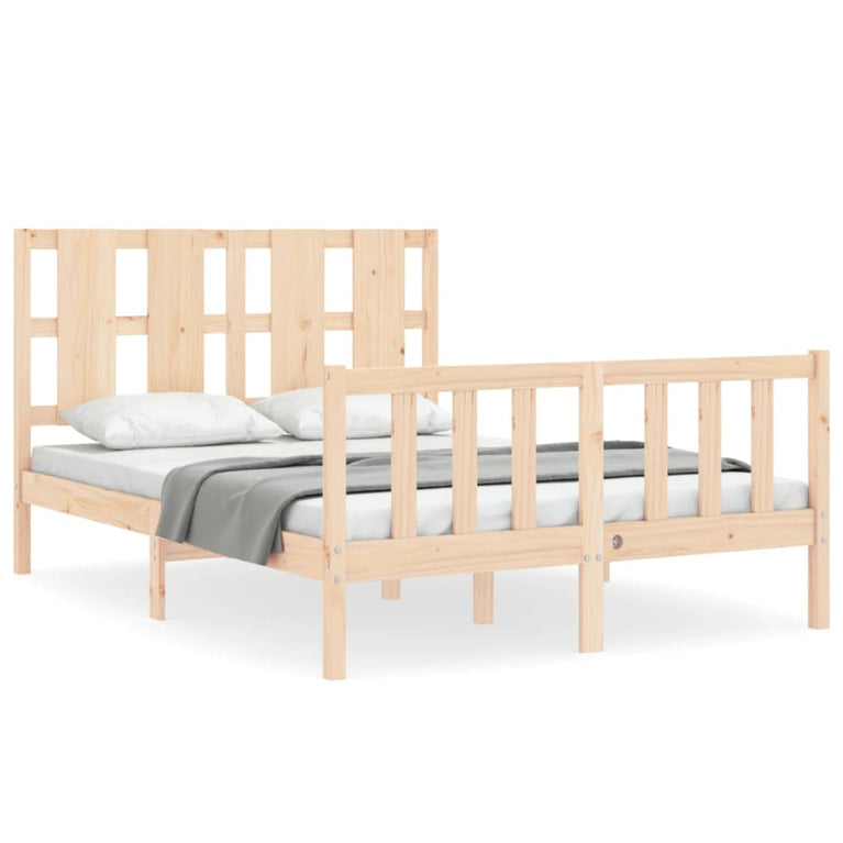 Bedframe met hoofdbord massief hout 4FT Small Double