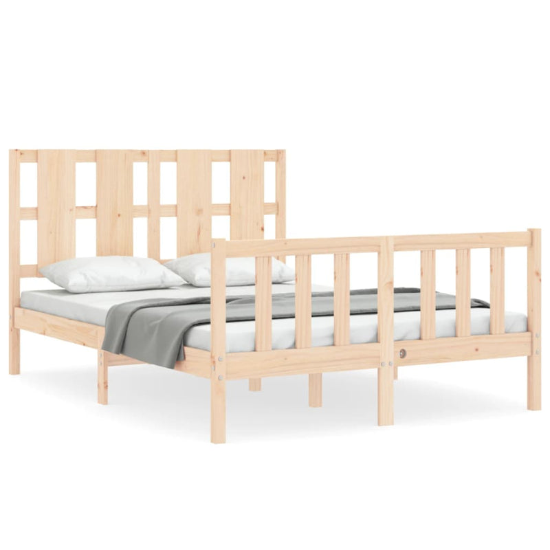 Bedframe met hoofdbord massief hout 4FT Small Double