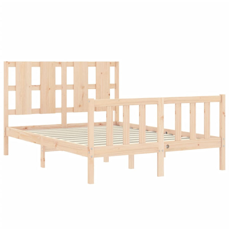 Bedframe met hoofdbord massief hout 4FT Small Double