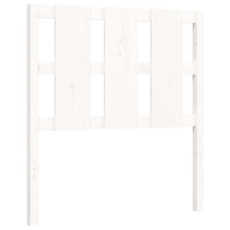 Bedframe met hoofdbord massief hout wit 100x200 cm