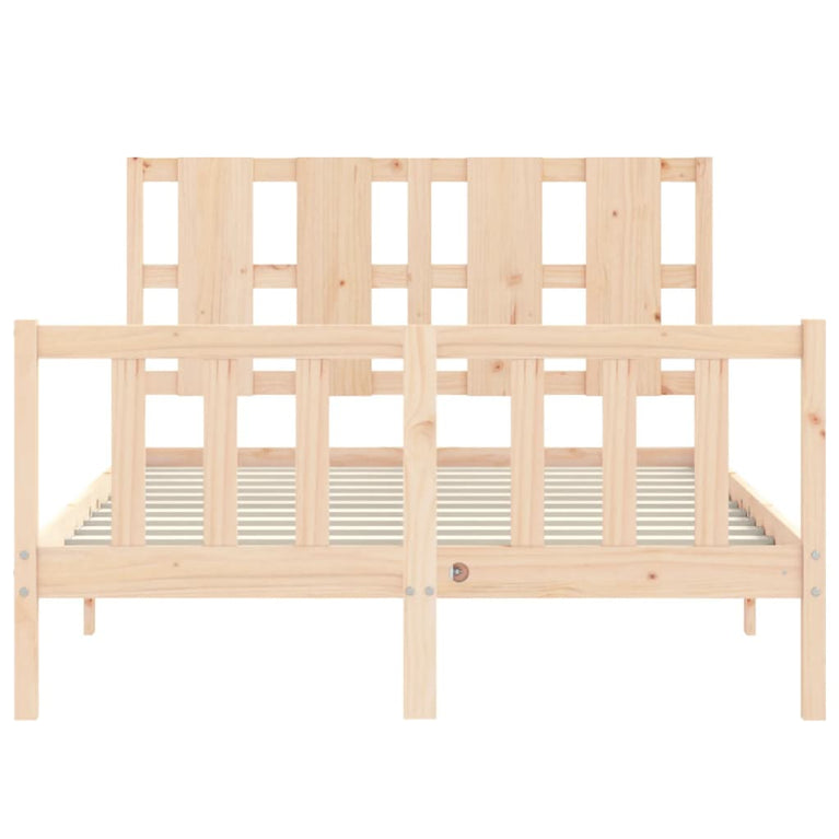 Bedframe met hoofdbord massief hout 120x200 cm