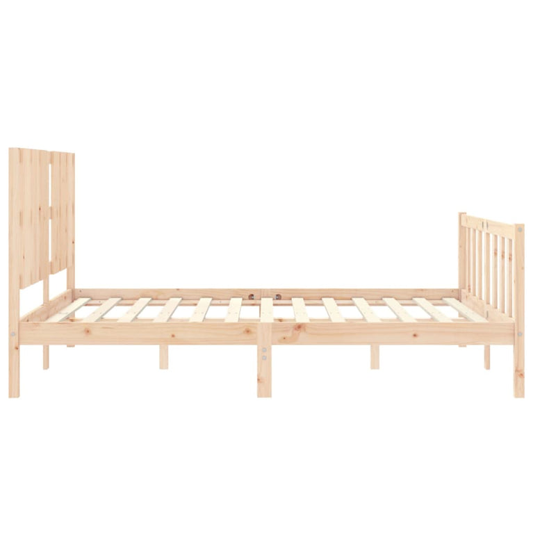 Bedframe met hoofdbord massief hout 160x200 cm