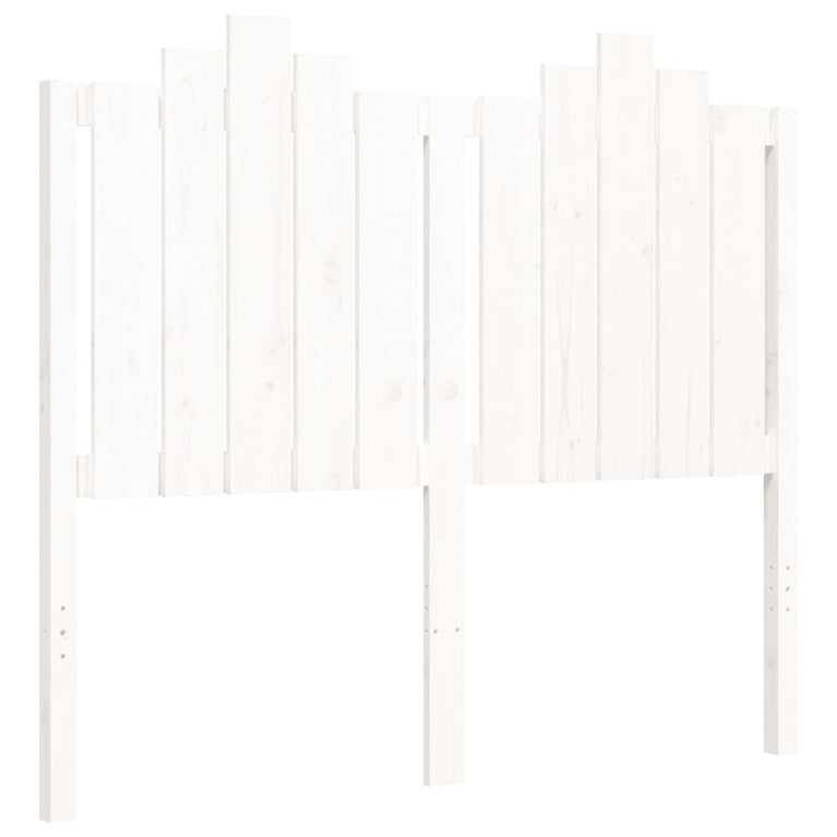 Bedframe met hoofdbord massief hout wit 120x200 cm