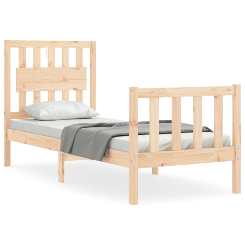 Bedframe met hoofdbord massief hout 2FT6 Small Single