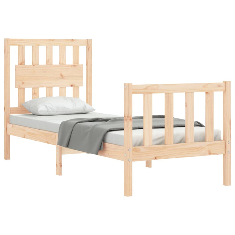 Bedframe met hoofdbord massief hout 2FT6 Small Single