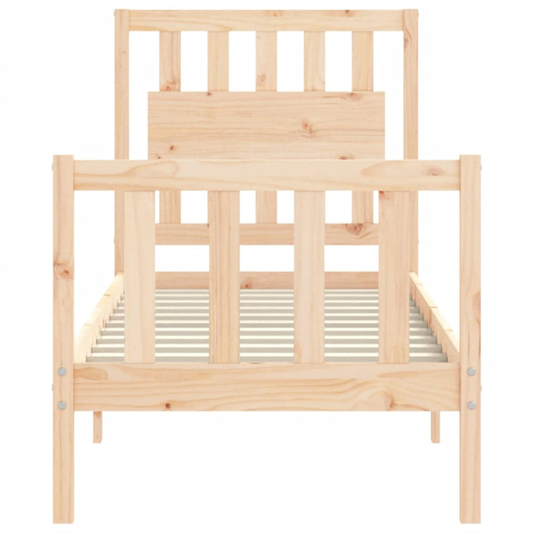 Bedframe met hoofdbord massief hout 2FT6 Small Single
