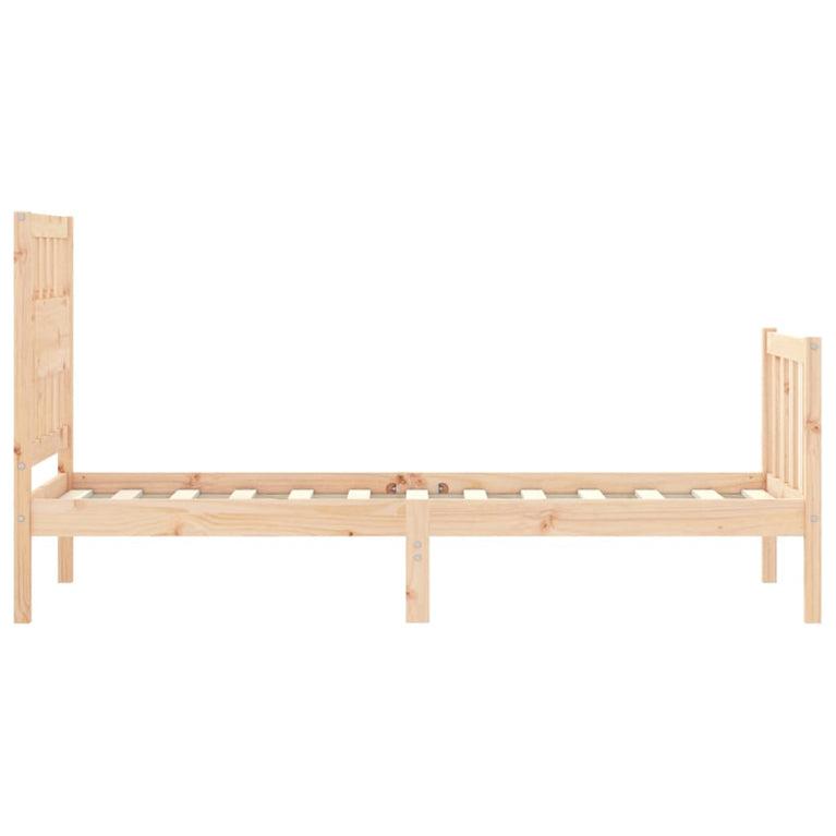 Bedframe met hoofdbord massief hout 2FT6 Small Single
