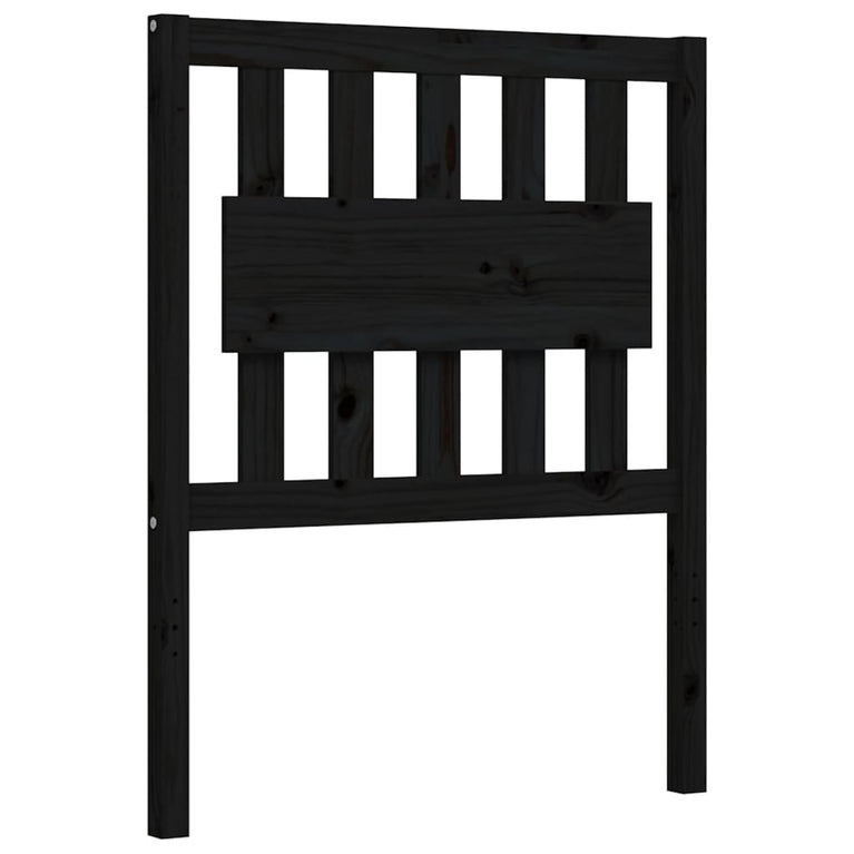 Bedframe met hoofdbord massief hout zwart 2FT6 Small Single