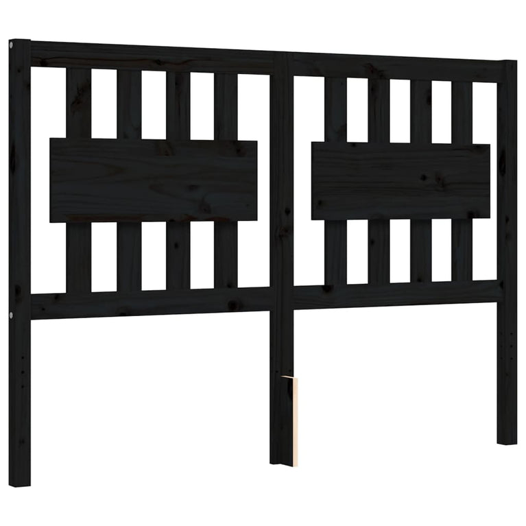 Bedframe met hoofdbord massief hout zwart 4FT Small Double
