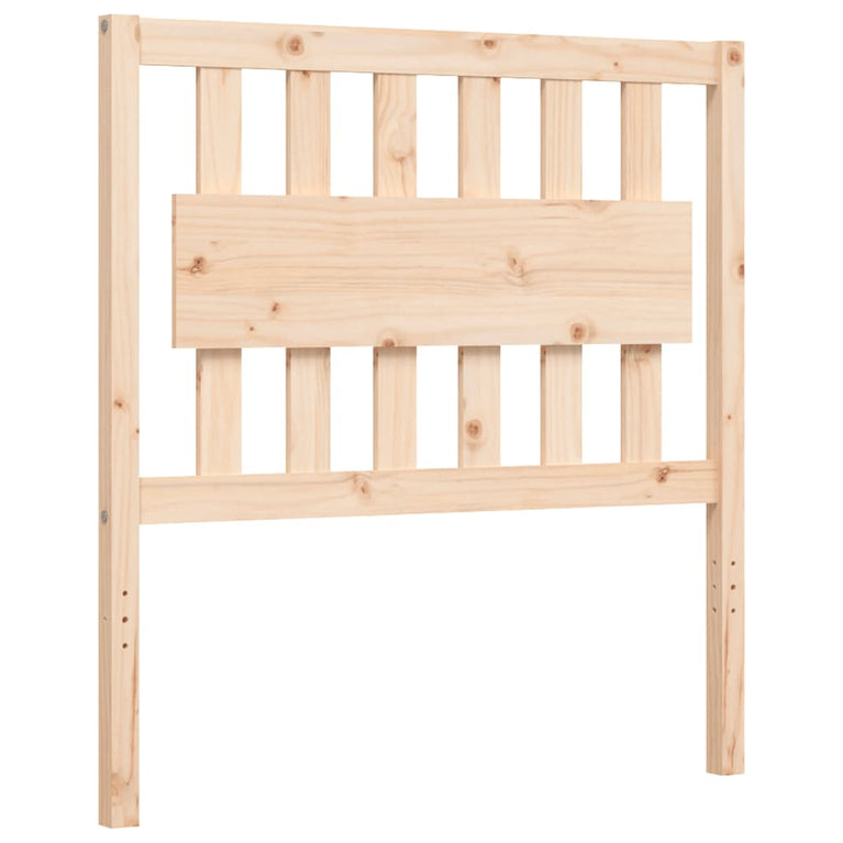 Bedframe met hoofdbord massief hout 90x200 cm