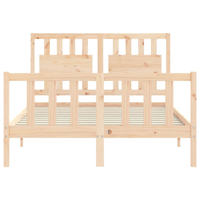 Bedframe met hoofdbord massief hout 120x200 cm