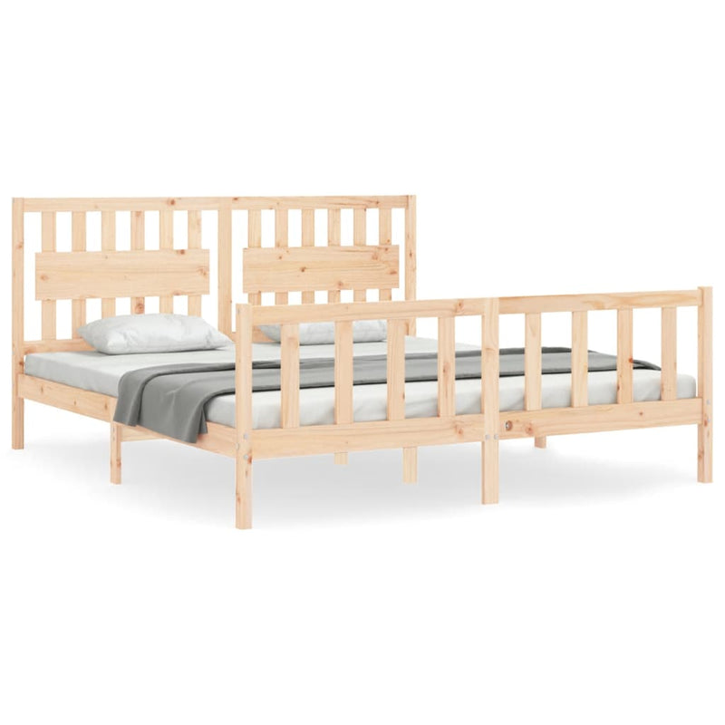 Bedframe met hoofdbord massief hout 6 FT Super King Size