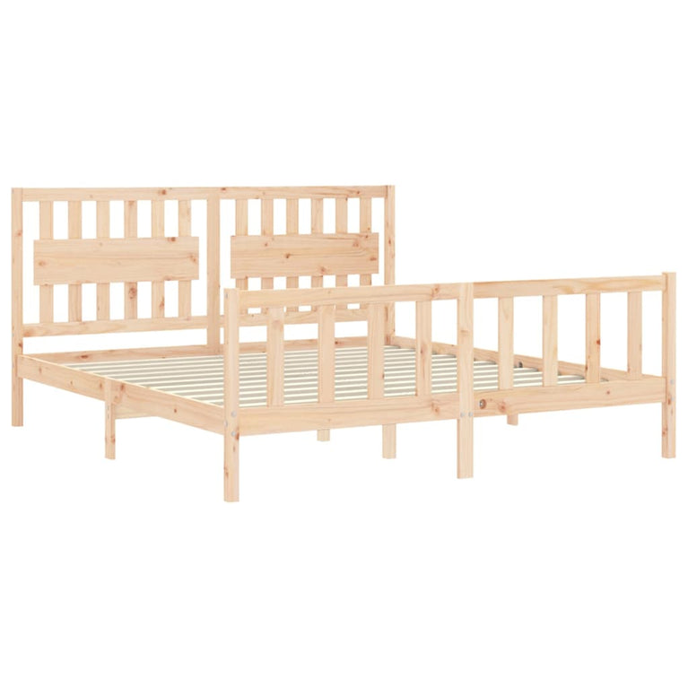 Bedframe met hoofdbord massief hout 6 FT Super King Size