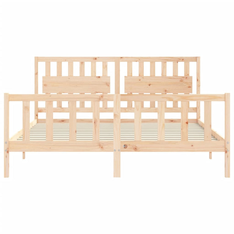 Bedframe met hoofdbord massief hout 6 FT Super King Size