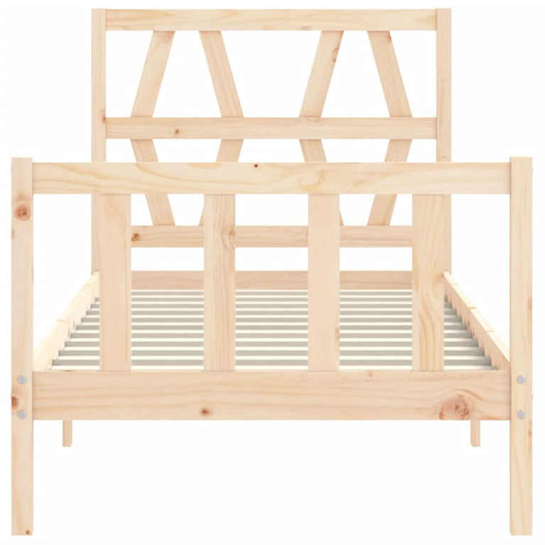 Bedframe met hoofdbord massief hout 2FT6 Small Single