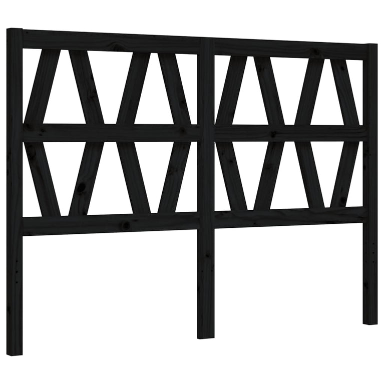 Bedframe met hoofdbord massief hout zwart 4FT Small Double