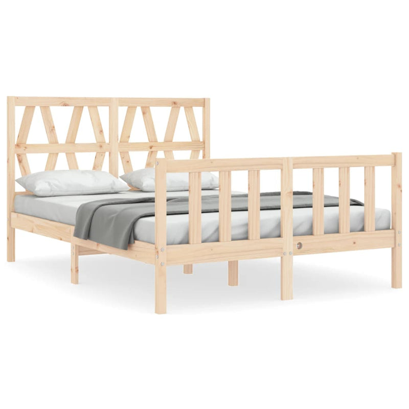 Bedframe met hoofdbord massief hout 4FT6 Double