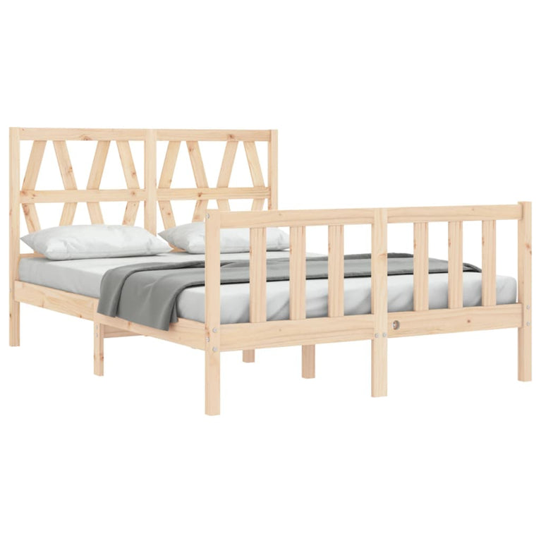 Bedframe met hoofdbord massief hout 4FT6 Double