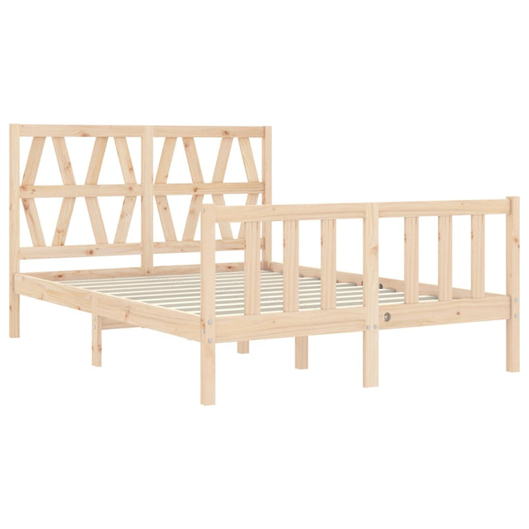 Bedframe met hoofdbord massief hout 4FT6 Double