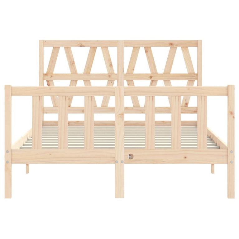 Bedframe met hoofdbord massief hout 4FT6 Double