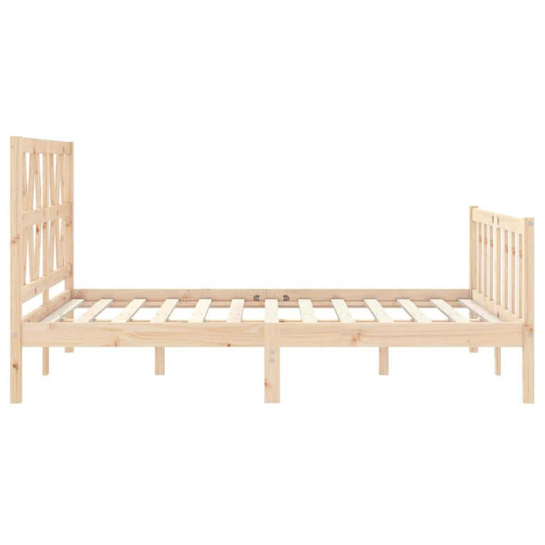 Bedframe met hoofdbord massief hout 4FT6 Double