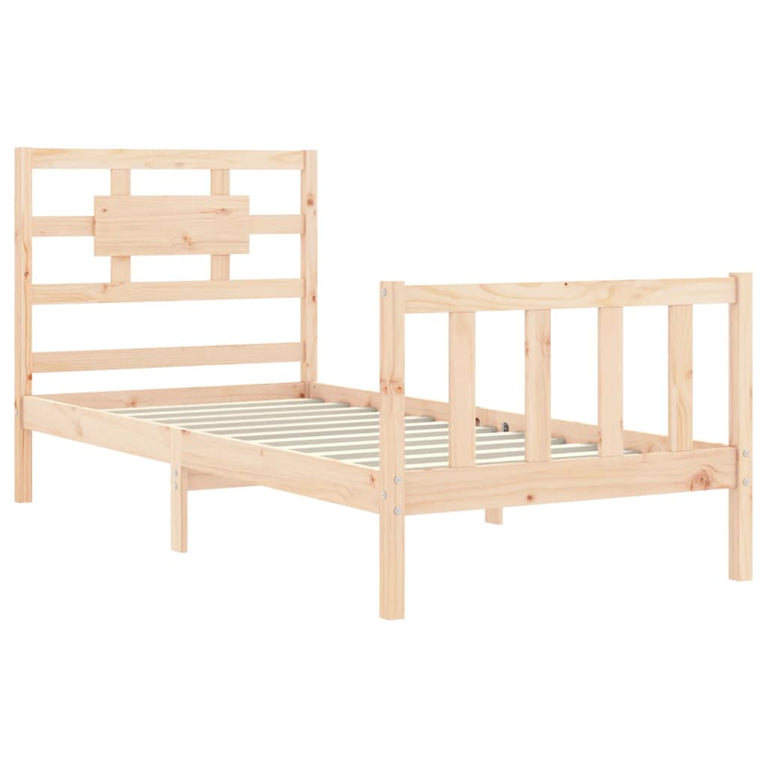 Bedframe met hoofdbord massief hout 2FT6 Small Single