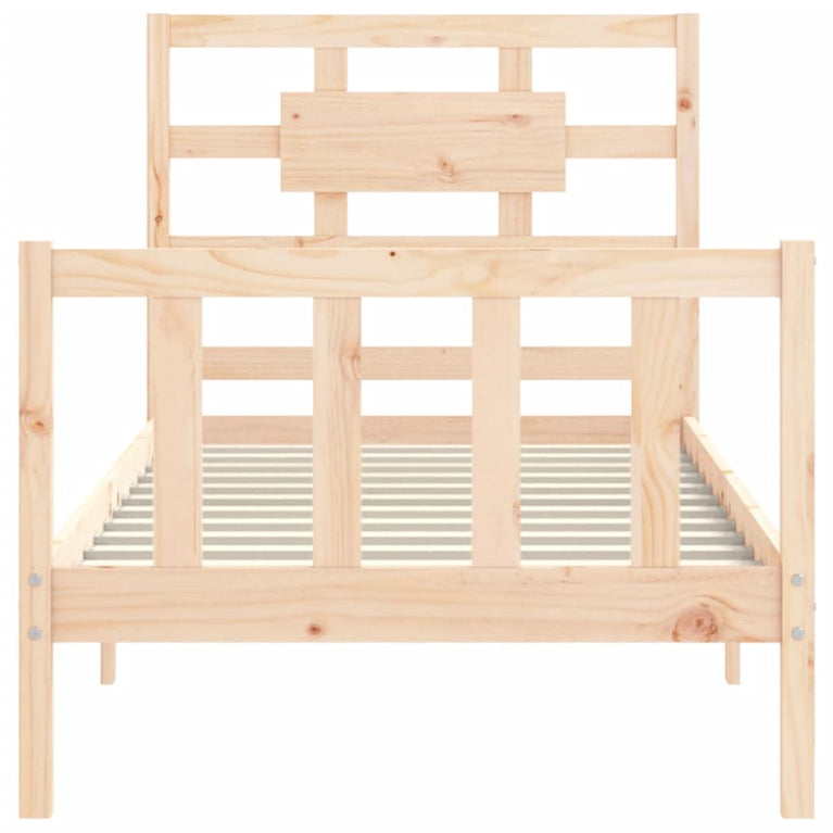 Bedframe met hoofdbord massief hout 2FT6 Small Single