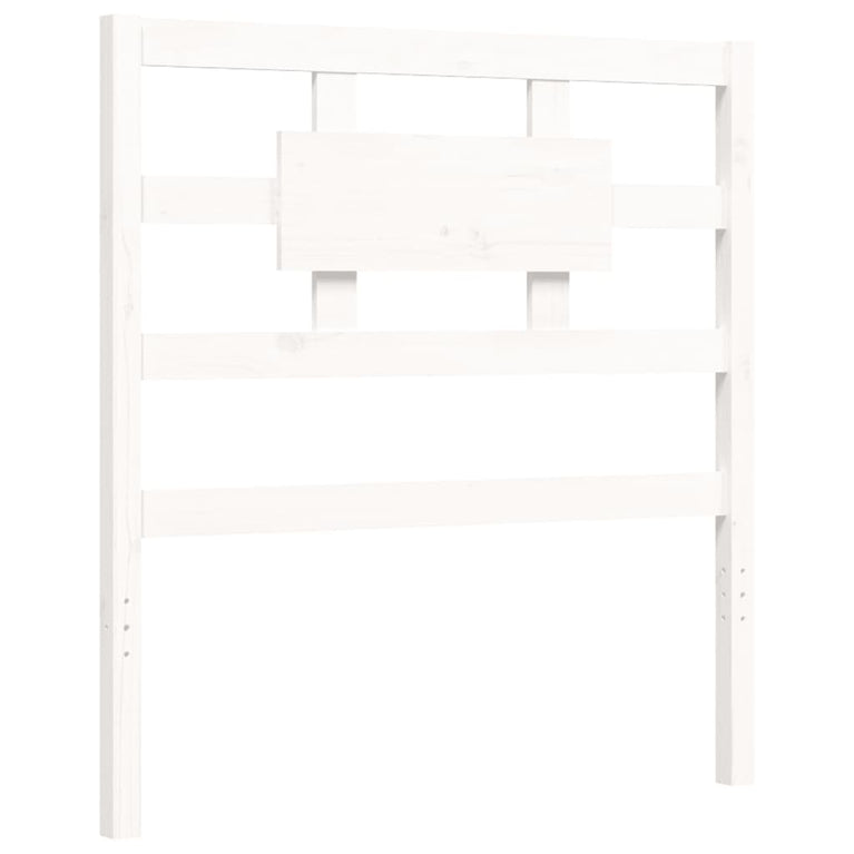Bedframe met hoofdbord massief hout wit 3FT Single