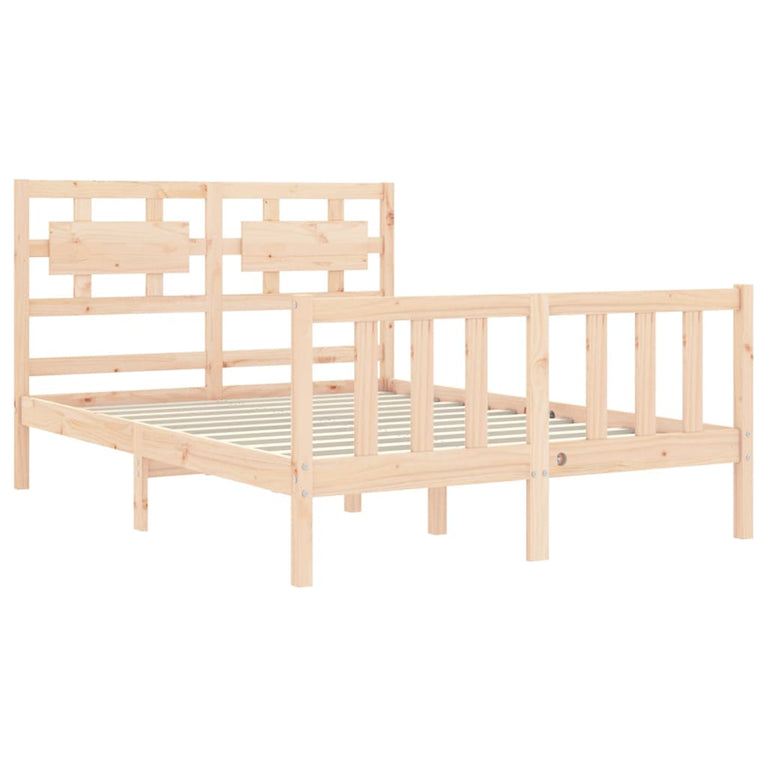 Bedframe met hoofdbord massief hout 4FT Small Double
