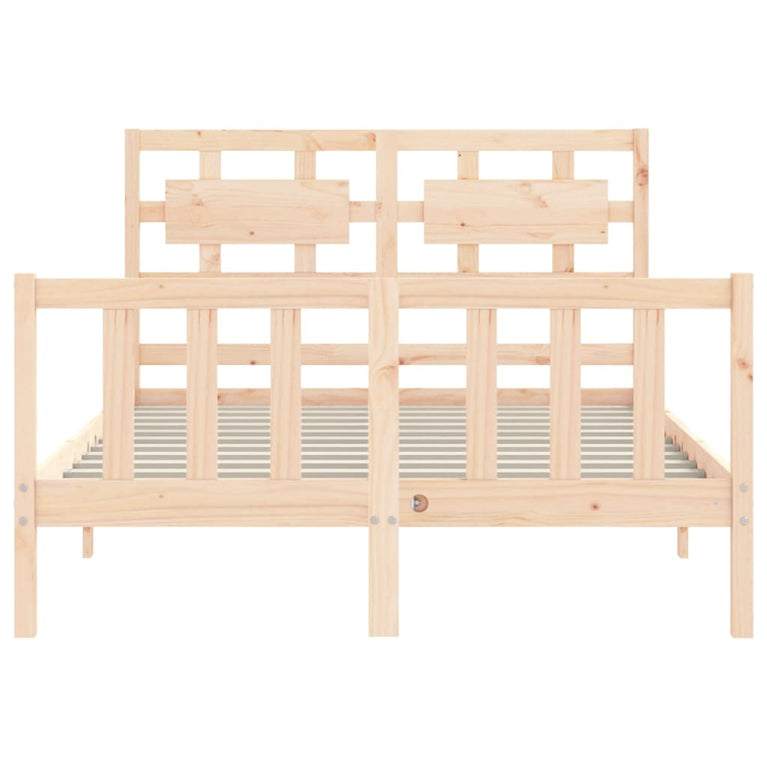 Bedframe met hoofdbord massief hout 4FT Small Double