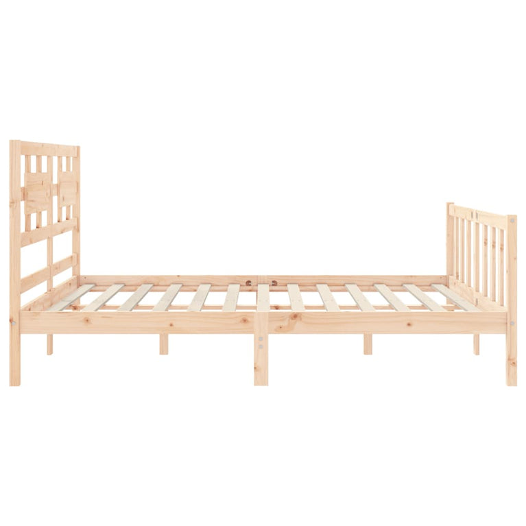 Bedframe met hoofdbord massief hout 160x200 cm