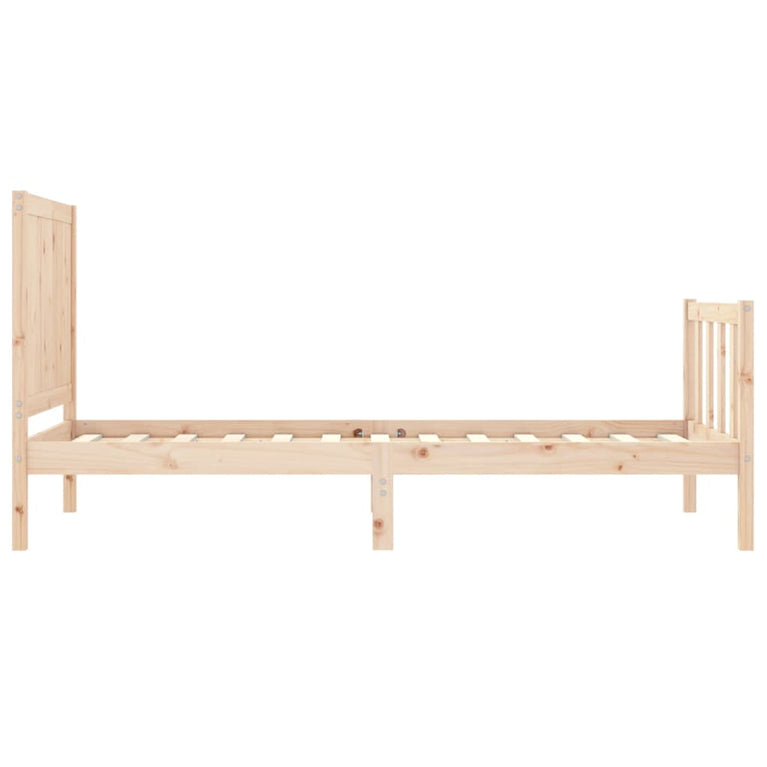 Bedframe met hoofdbord massief hout 2FT6 Small Single
