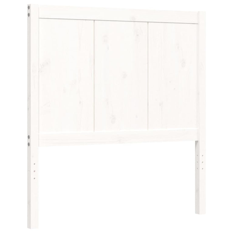 Bedframe met hoofdbord massief hout wit 2FT6 Small Single